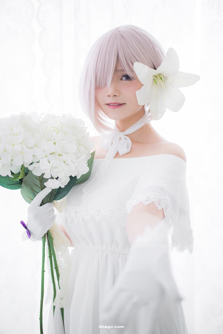 005 Miu只 – Mashu White Dress 27P 174M插图