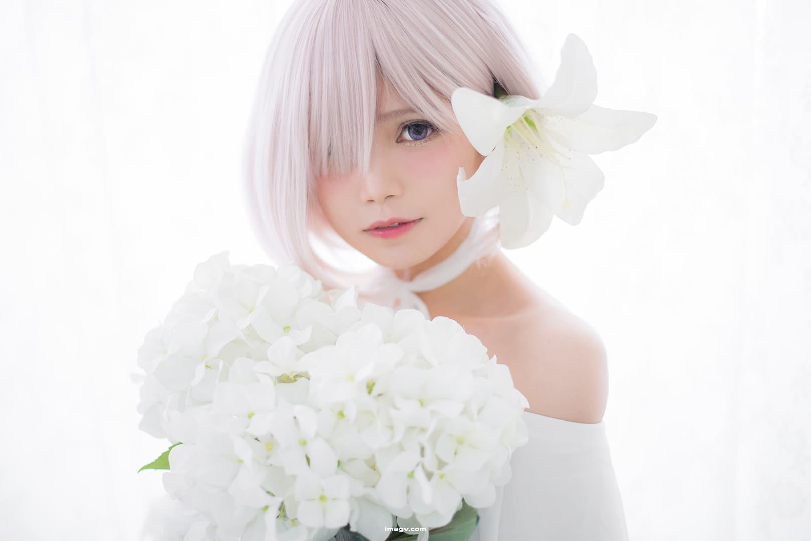 005 Miu只 – Mashu White Dress 27P 174M插图1