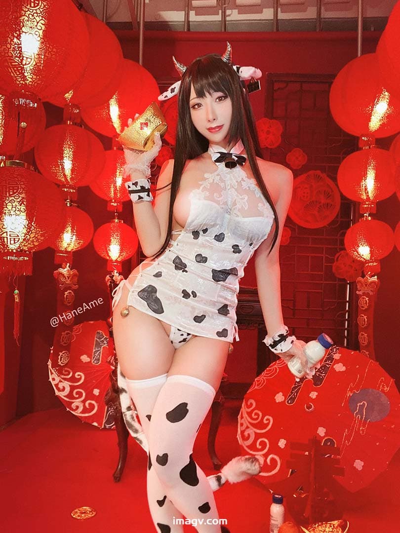 213 雨波_HaneAme – Original_Cow_qipao插图